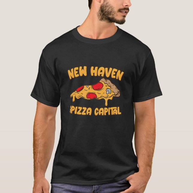 T-shirt Apizza Ct Pizza Capitale Du Monde New Haven Co (Devant)