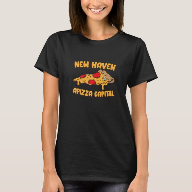 T-shirt Apizza Ct Pizza Capitale Du Monde New Haven Con (Devant)