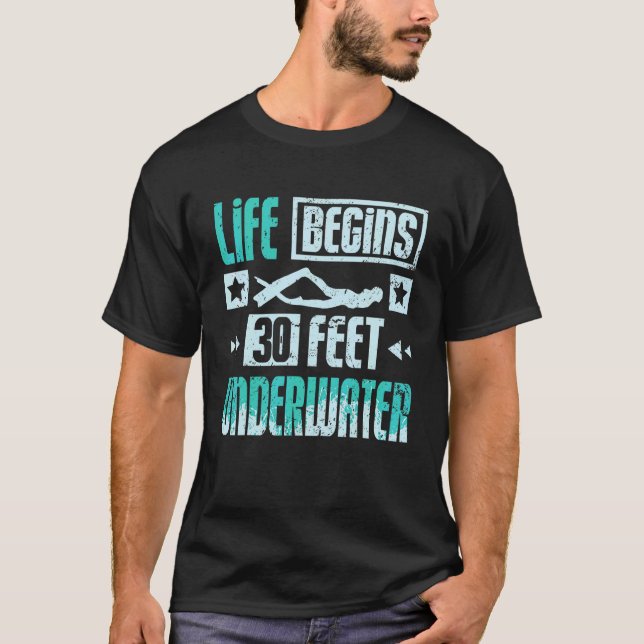 T-shirt Apnée à 30 pieds sous l'eau (Devant)