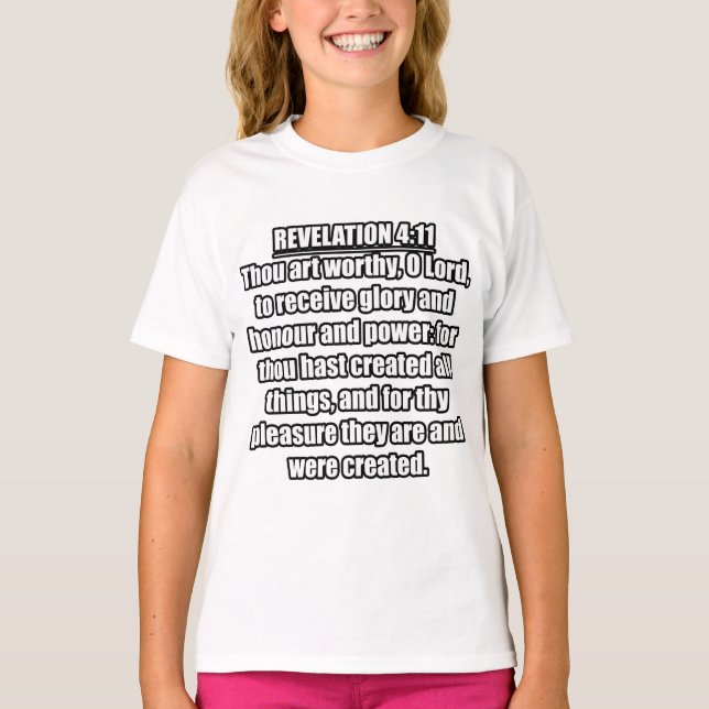 T-shirt Apocalypse 4:11 KJV verset biblique (Devant)