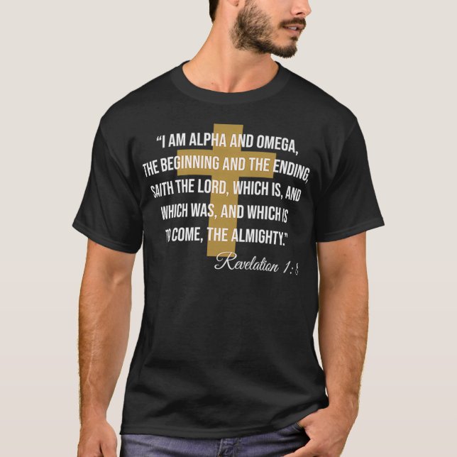 T-shirt Apocalypse Alpha Omega 18 Bible Verse Christian Cr (Devant)