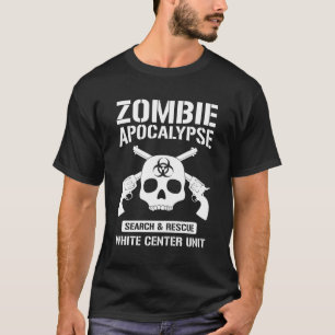 T-shirt Apocalypse centrale blanche de zombi