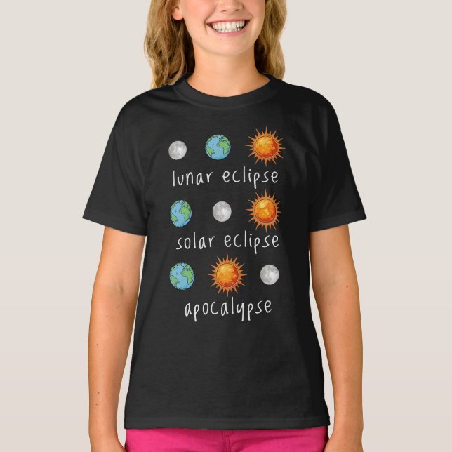 T-shirt Apocalypse drôle d'éclipse lunaire solaire (Devant)