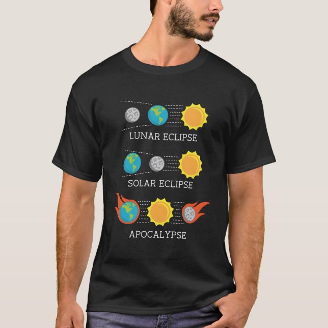 T-shirt Apocalypse Lune Solaire Eclipse Espace (Devant)