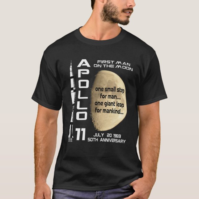 T-shirt Apollo 11 50E Anniversaire Lune Atterrissage Le 20 (Devant)