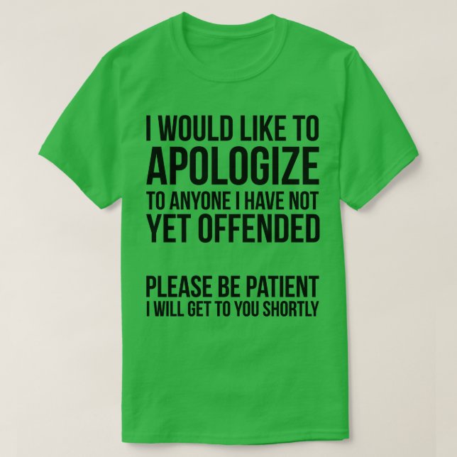 T-shirt Apologie Sarcastique (Design devant)