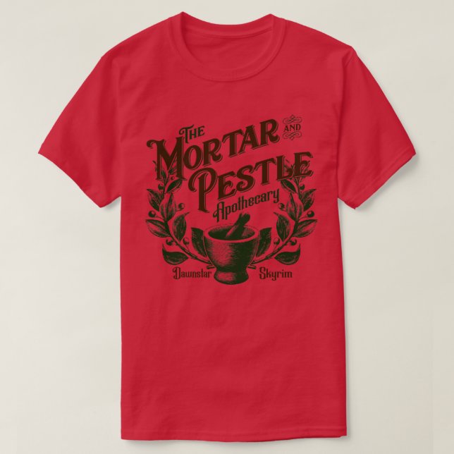T-shirt Apothécaire de mortier et de pilon (Design devant)
