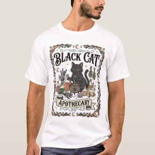 T-shirt Apothicaire Chat Noir Chat Sorcière Mystique Apoth