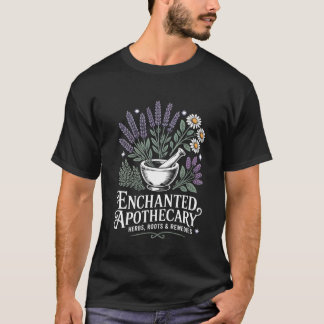 T-shirt Apothicaire Enchanté Herbes Racines Remèdes Sorciè