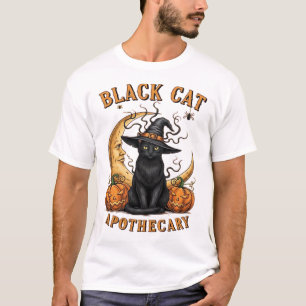 T-shirt Apothicairerie Chat Noir � Halloween Sorcière Lune