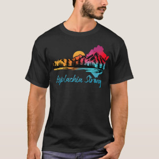 T-shirt Appalachia forte Nc Montagnes Coucher de soleil Na