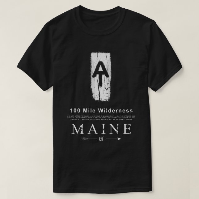 T-shirt Appalachian Trail Blaze 100 Mile Wilderness Maine  (Design devant)
