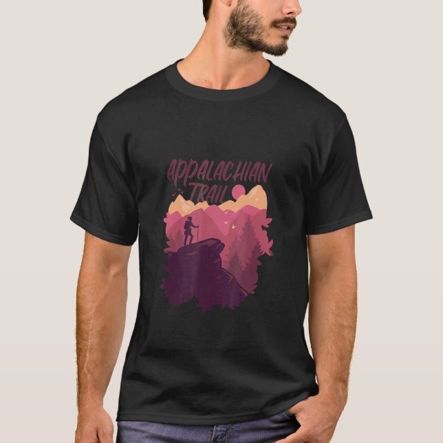 T-shirt Appalachian Trail Hiking Outdoors Nature Design (Devant)