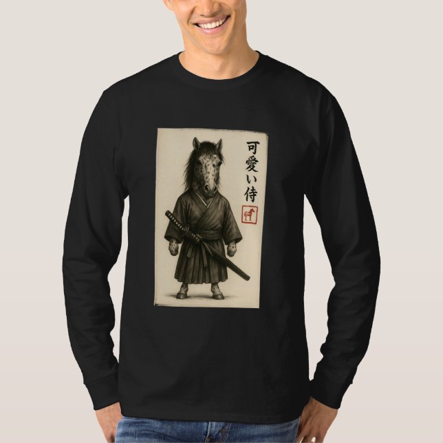 T-shirt Appaloosa Horse Samurai Ink Art Sumi-e Style Novel (Devant)