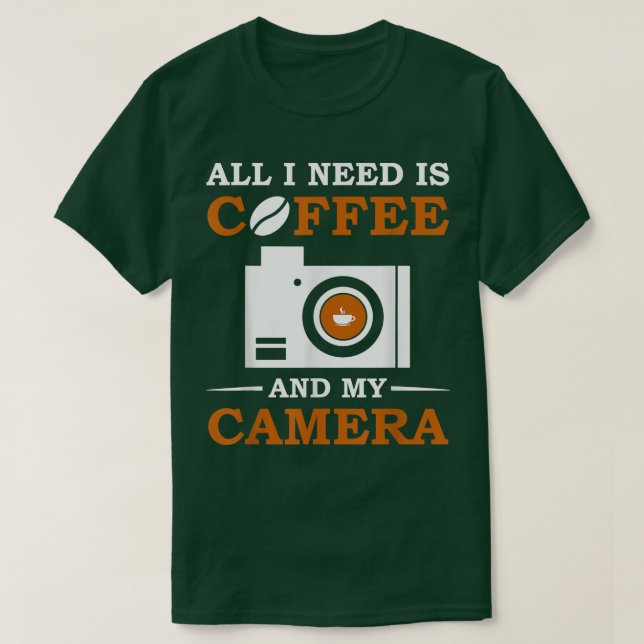T-shirt Appareil photo café Photographe Photographie Objec (Design devant)