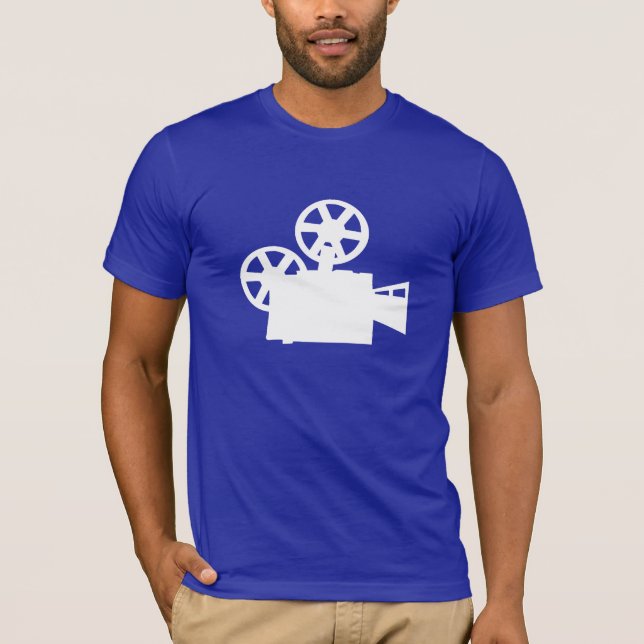 T-shirt Appareil-photo de film bleu (Devant)