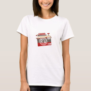 T-shirt Appareil Photo Rouge Mignon Amour Coeur Graphisme