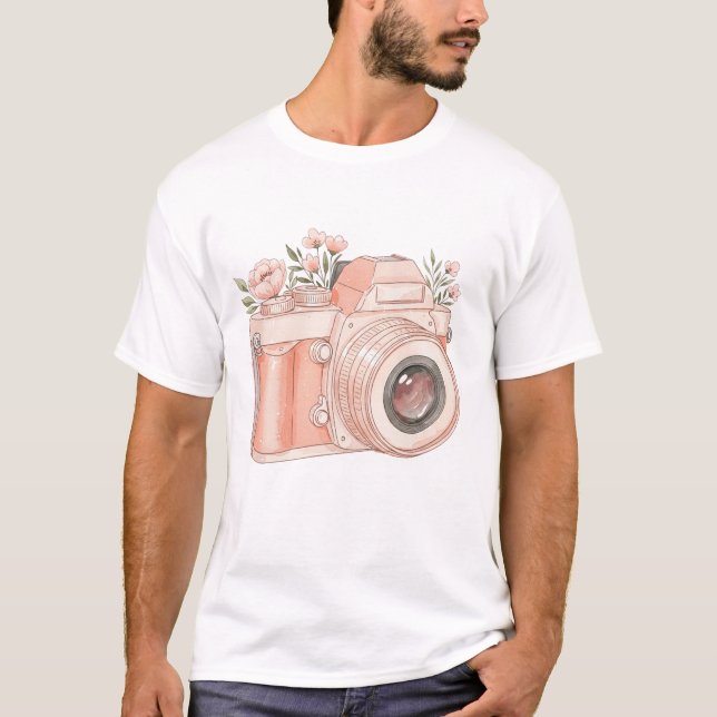 T-shirt appareil vintage rose (Devant)
