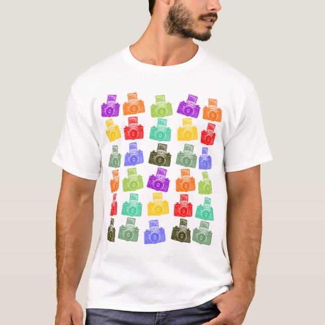 T-shirt Appareils-photo colorés (Devant)