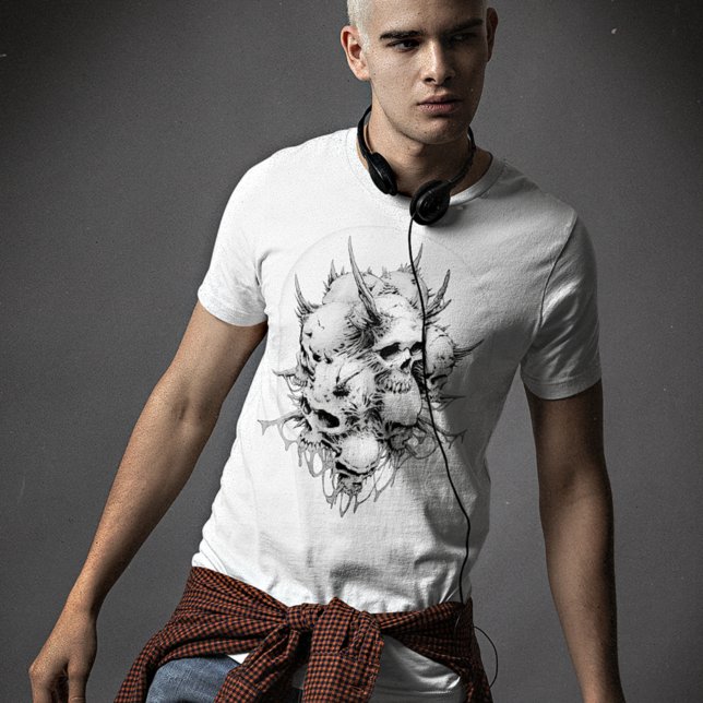 T-shirt Apparition de la mort fusionné crâne démon halo lé (Créateur téléchargé)