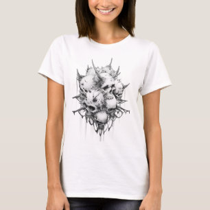 T-shirt Apparition de la mort fusionné crâne démon Lumière