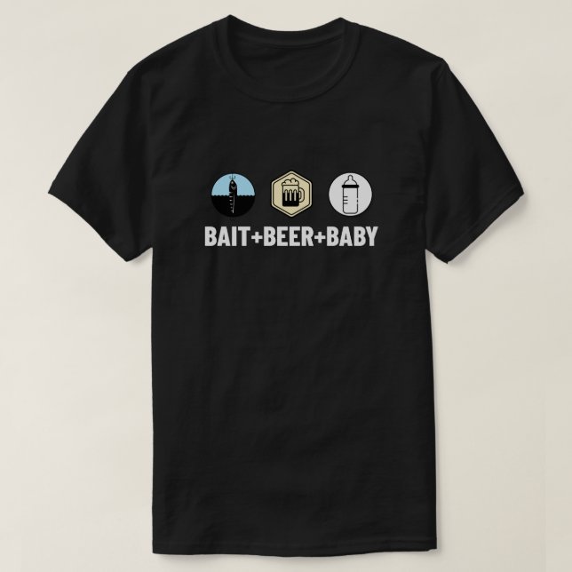T-shirt appât, bière et paternité (Design devant)