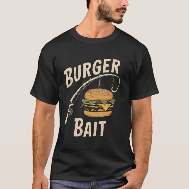 T-shirt Appât de pêche Burger Blague Cheeseburger Pêcheur  (Devant)