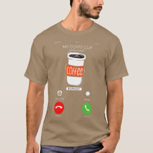 T-shirt appel à partir du café