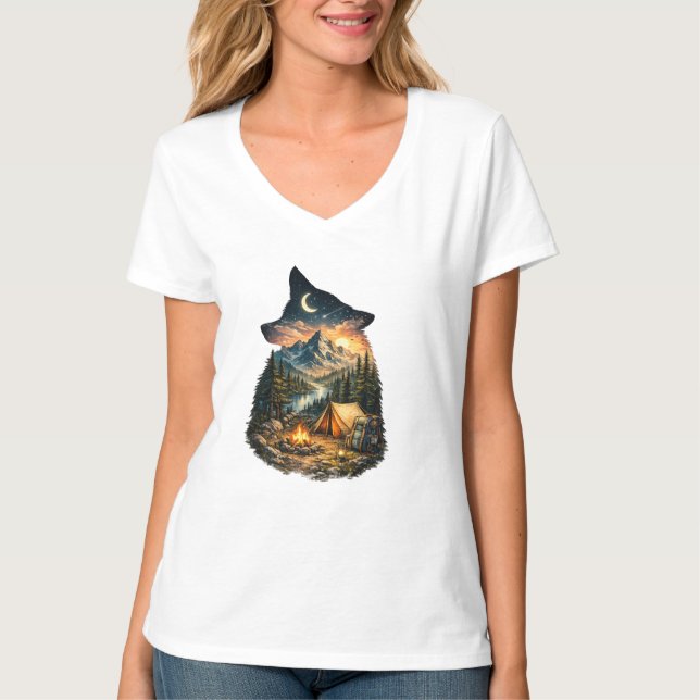 T-shirt Appel de la nature-Aventure de camping (Devant)