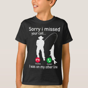 T-shirt Appel téléphonique de pêche avec ligne de pêche -