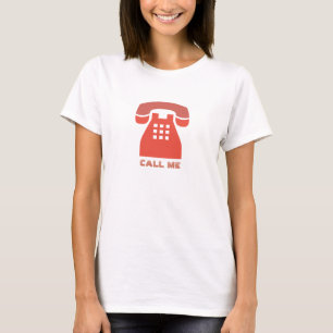 T-shirt Appel téléphonique rouge vintage stylistique je