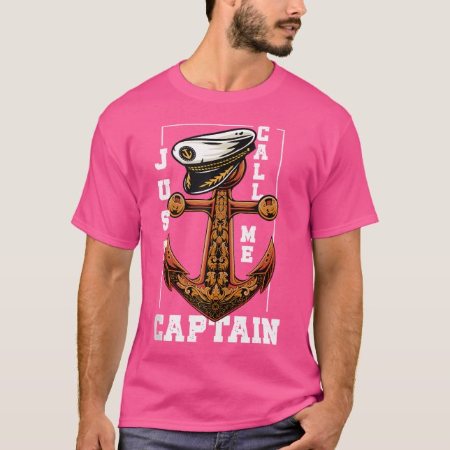 T-shirt Appelez-Moi Simplement Capitaine Ancre Marin Marin (Devant)