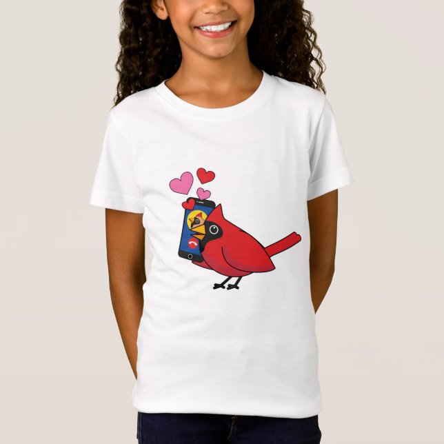 T-Shirt Appels d'accouplement Cardinal Bird Love (Devant)
