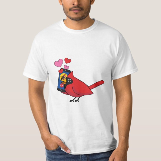 T-shirt Appels d'accouplement Cardinal Bird Love (Devant)