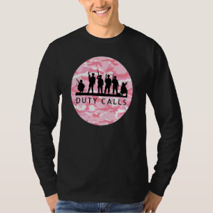 T-shirt Appels de service Cool Camouflage Soldat Figurines