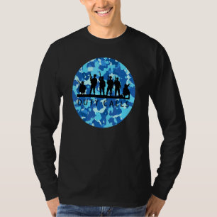 T-shirt Appels de service Cool Camouflage Soldat Figurines