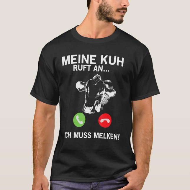 T-shirt Appels de vache à je dois traire (Devant)