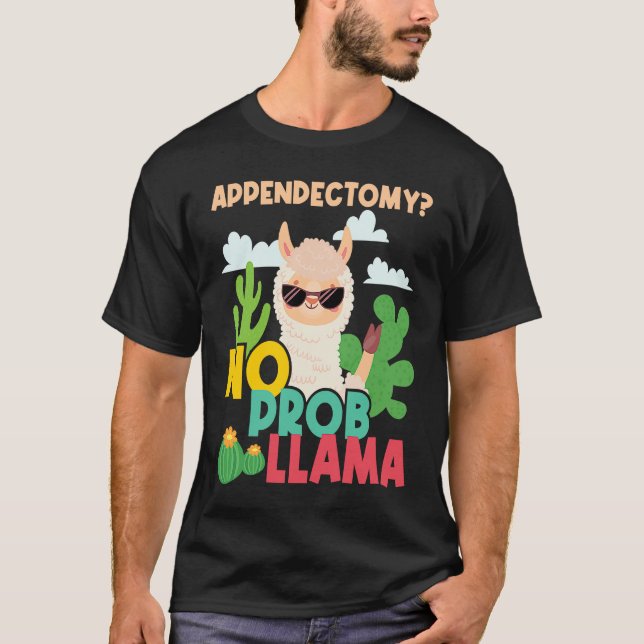 T-shirt Appendectomie sans problème Lama  Récupération de  (Devant)