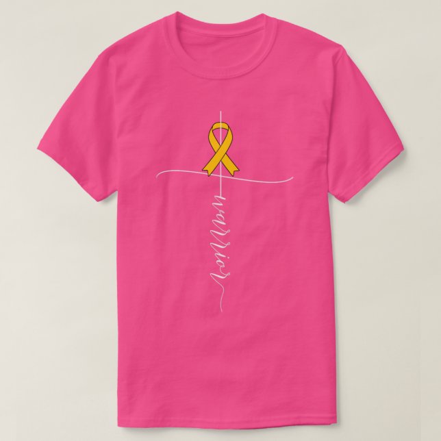T-shirt Appendice Cancer Awareness Warrier Amber Ribbon Gi (Design devant)