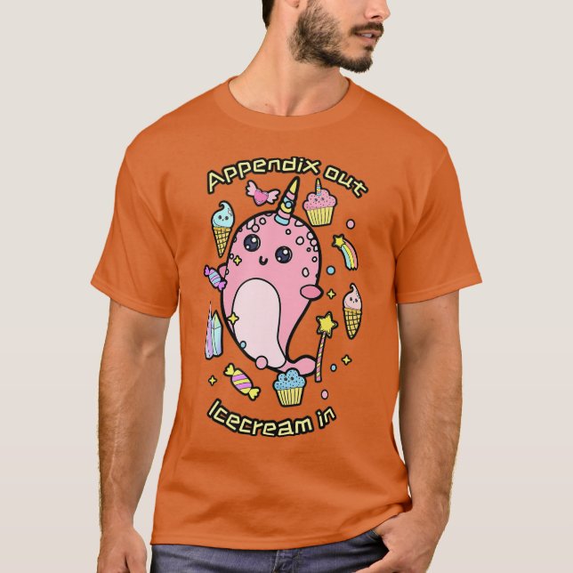 T-shirt Appendice Chirurgie Funny Fish Unicorn Arc en ciel (Devant)