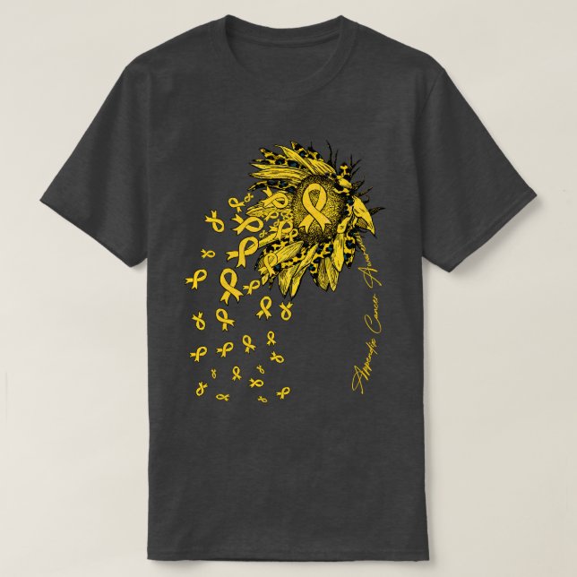 T-shirt Appendice Sensibilisation Fleurs de rubans de tour (Design devant)