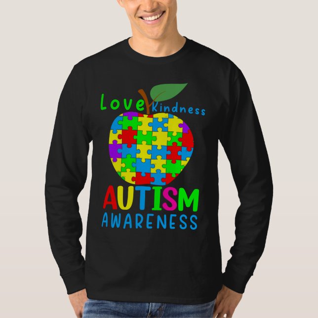 T-shirt Apple Autisme Puzzle Pièces Sensibilisation (Devant)