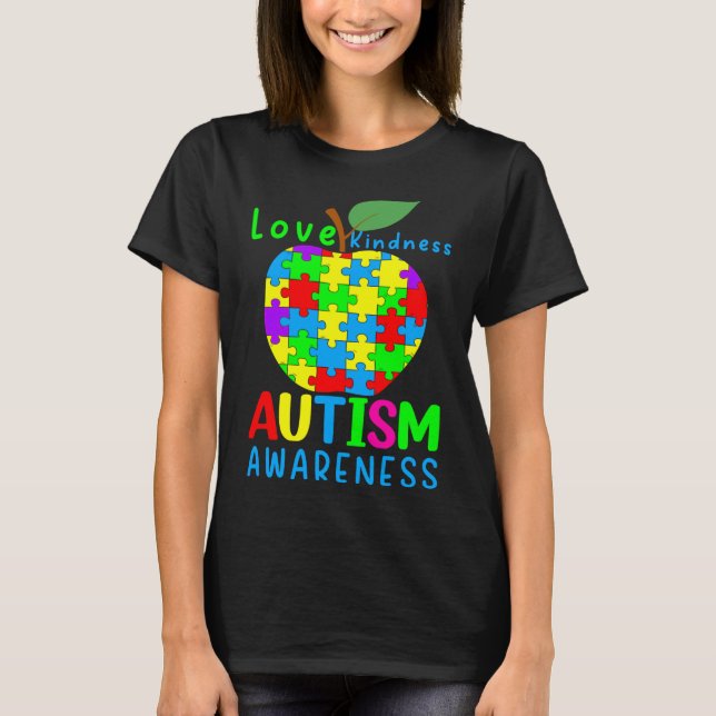 T-shirt Apple Autisme Puzzle Pièces Sensibilisation (Devant)
