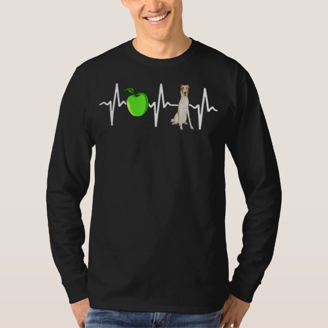 T-shirt Apple Borzoi Heartbeat Chien (Devant)