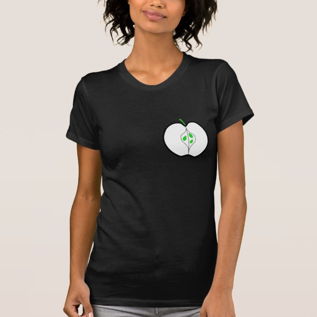 T-shirt Apple conçoivent en vert, noir et blanc. (Devant)