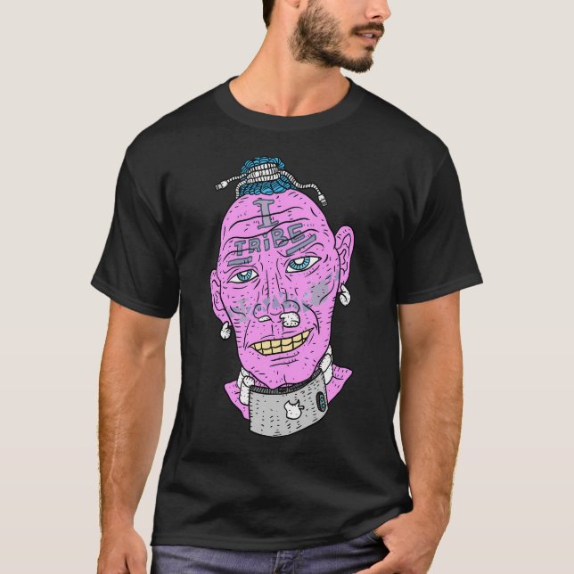 T-shirt Apple Itribe. Funny Sci-Fi Airpod Tribal Warrior. (Devant)