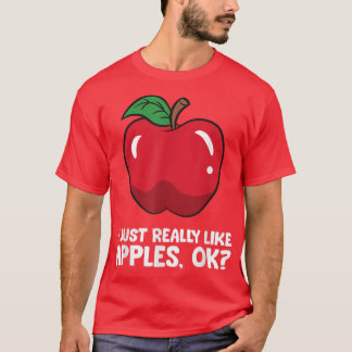 T-shirt Apple Lover J'Aime Vraiment Les Pommes, Ok