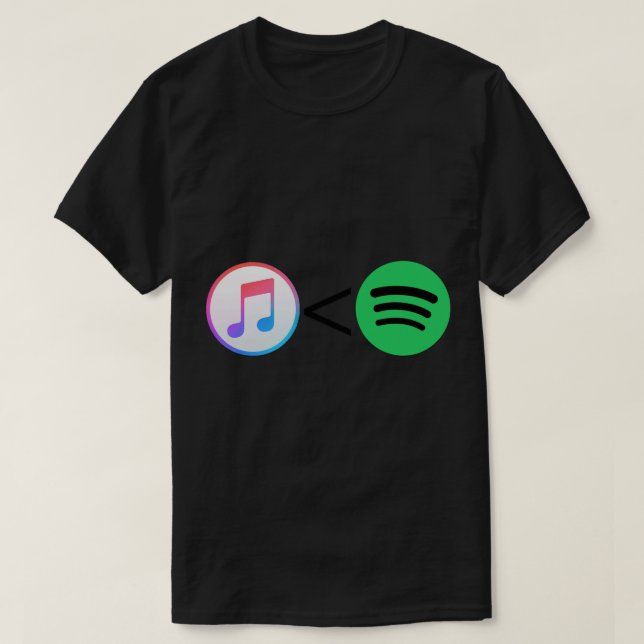 T-shirt Apple Music<Spotify Sticker (Design devant)