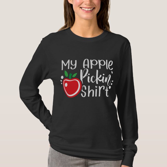 T-shirt Apple Picking Design Pompier Picker Automne Fruit  (Devant)