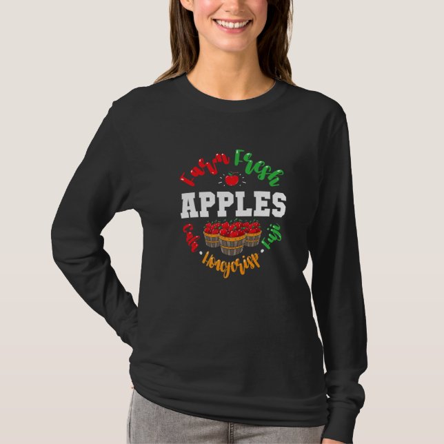 T-shirt Apple Picking Farmer Fall For Toddlers Kids Women  (Devant)